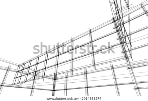 Modern Architecture Line Drawing On White Stock Vector (Royalty Free ...