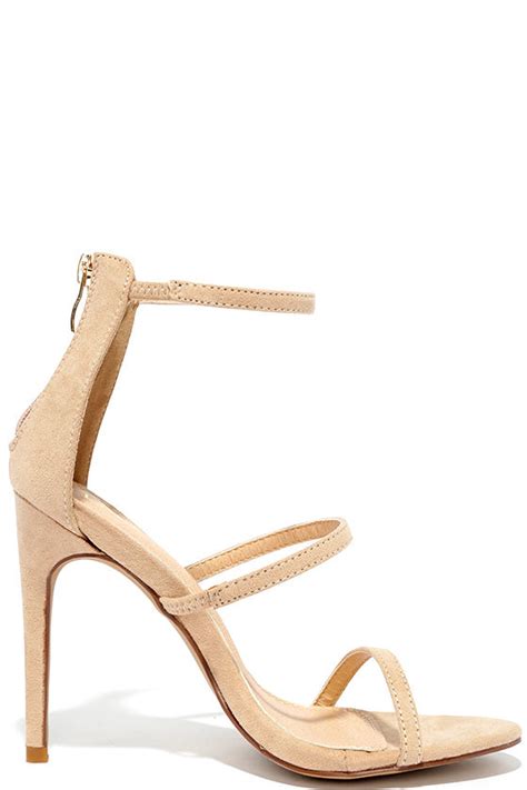 Sexy Nude Suede Heels Dress Sandals Nude High Heels