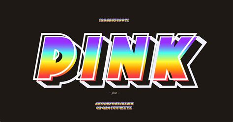 Vector pink font 3d bold style 30817997 Vector Art at Vecteezy