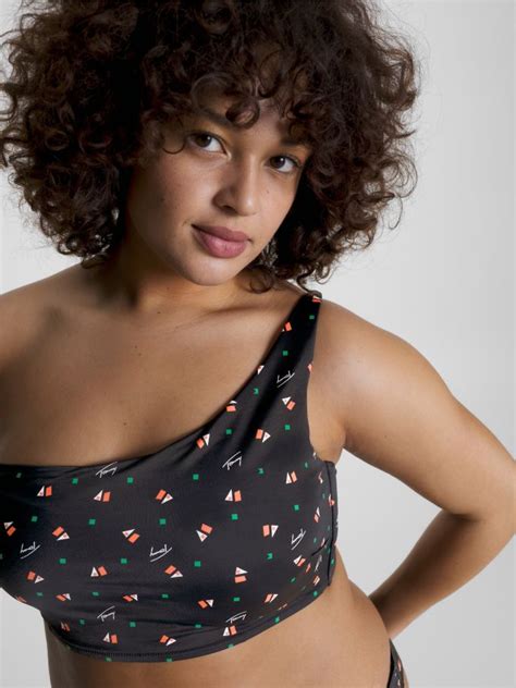 Signature Print Asymmetrical Bikini Bandeau Tommy Hilfiger