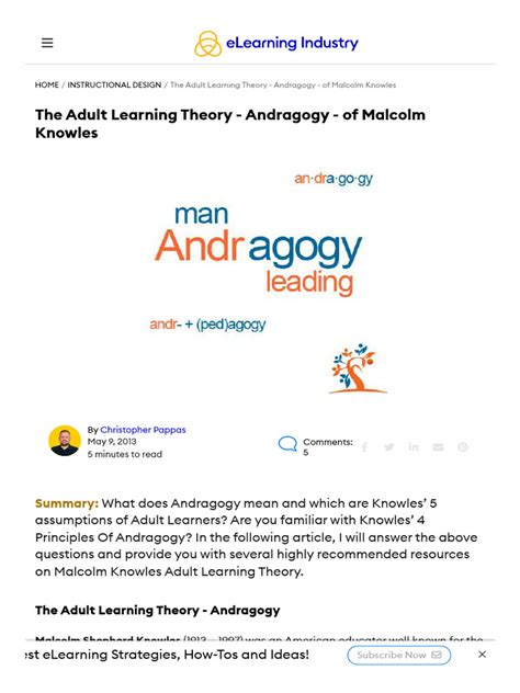 The Adult Learning Theory Andragogy Of Malcolm Knowles Pdf