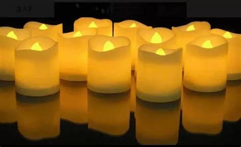 24 Velas Led Ambar Parpadeantes Para Decorar Fiestas Boda Xv Meses