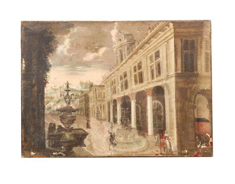 Scuola Italiana Del XVIII Secolo Capriccio Architettonico Olio Su