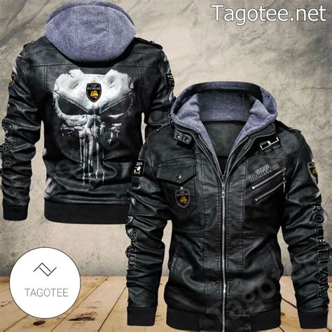 Stade Rochelais Logo Sport Leather Jacket - Tagotee