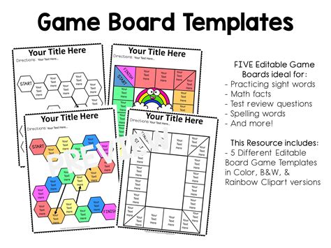 Blank Game Board Template: 5 EDITABLE Blank Board Game Templates for ...