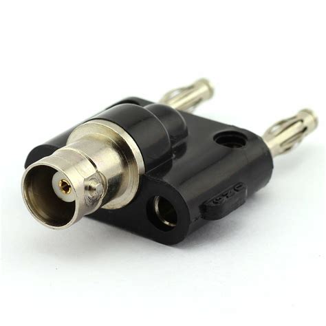 Bnc Female To Two Dual Banana Mm Male Plug Jack Binding Post Rf