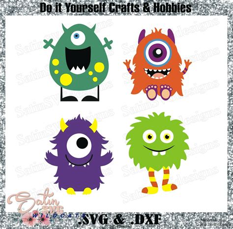 Lil Monsters Friends Set Designs Svg Files Cricut Silhouette Studio