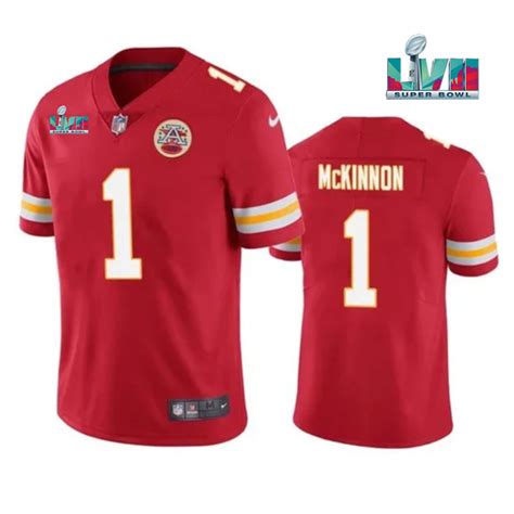 Kansas City Chiefs #1 Jerick McKinnon Red Super Bowl LVII Patch Vapor ...