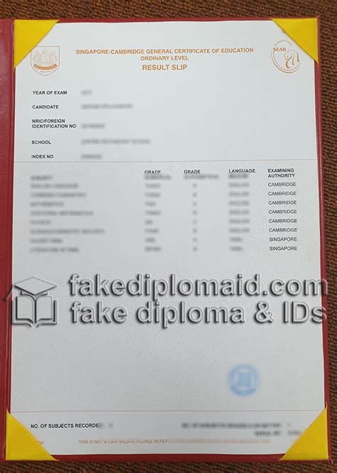 Singapore Gce Ordinary Level Certificate Fake Diplomas Fake Ids Hot