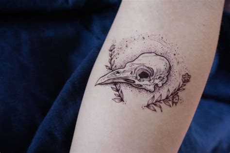 Large Bird Skull Tattoo Moon Gothic Tattoo Tarot Tattoo Birds Tattoos