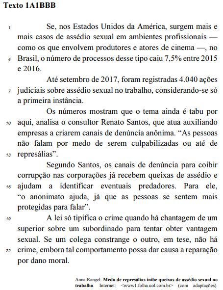 Questão CESPE 2018 PC MA Conhecimentos Gerais Perito Criminal