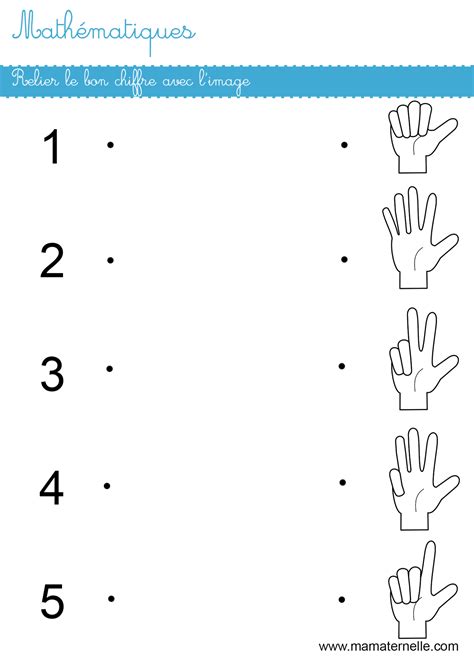 Mathématiques Relier Le Bon Chiffre Avec Limage Ma Maternelle