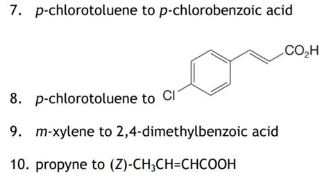 Solved 7 P Chlorotoluene To P Chlorobenzoic Acid 8 Chegg