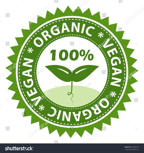 100 Organic Vegan Food Label Stock Vector 122859322 Shutterstock