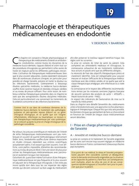 PDF Pharmacologie En Endodontie DOKUMEN TIPS