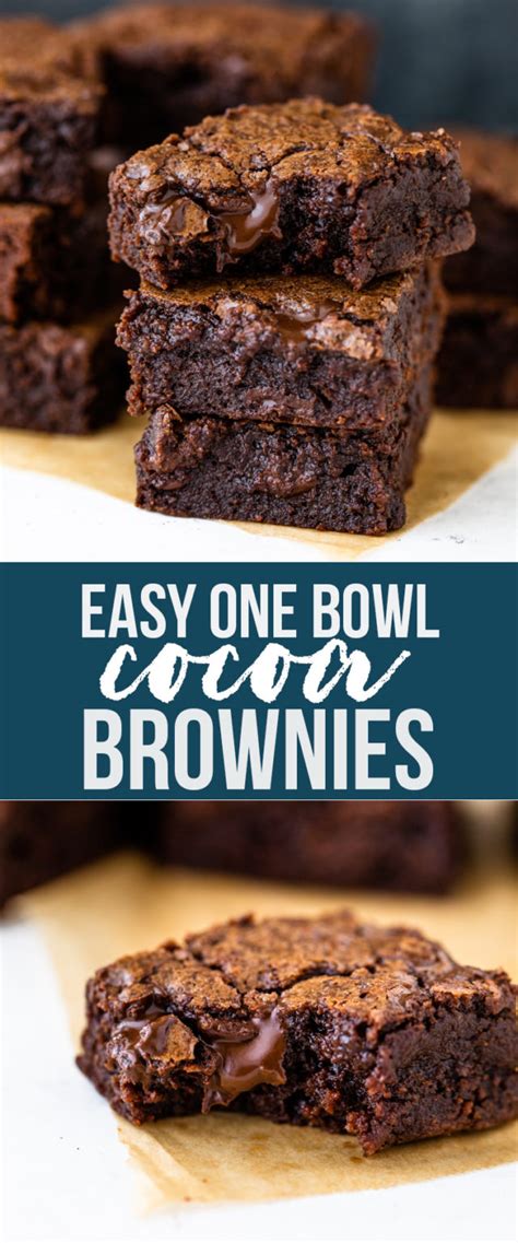 Easy One Bowl Fudgy Cocoa Brownies Gimme Delicious