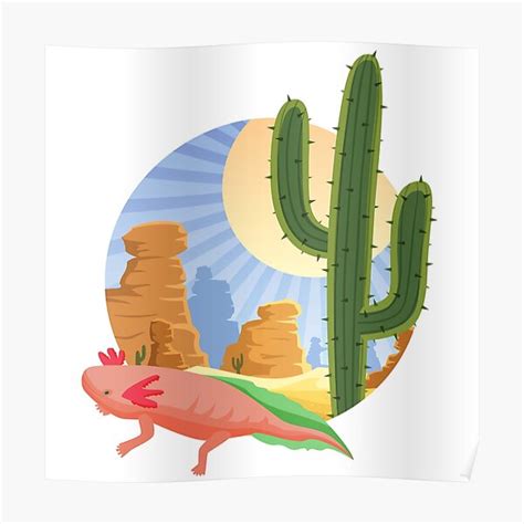 "Pink Axolotl in Dune" Poster for Sale by Keffy | Redbubble