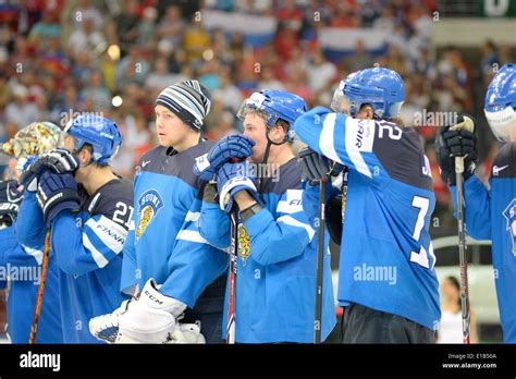 Finland team looks dejected after 2014 IIHF World Ice Hockey ...