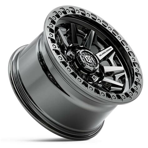 4x4 Rims Black Rock Cage Black Chrome 18x9 6x1397 Wheels