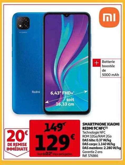 Promo Smartphone Xiaoma Redmi 9c Nfc Chez Auchan ICatalogue Fr