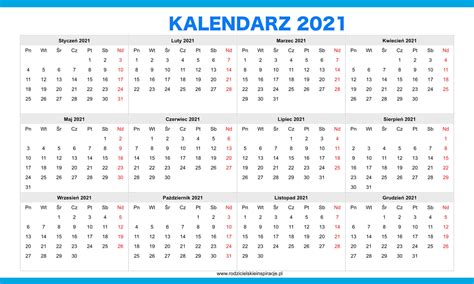 Kalendarz 2021 Rok Do Druku Pdf RodzicielskieInspiracje Pl