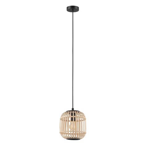 Lampadar Vintage Bordesley E X W Otel Negru Lemn