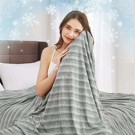 L AGRATY Lightweight Cooling Blanket For Hot Sleepers King Size Cold Ice Blanket For Night