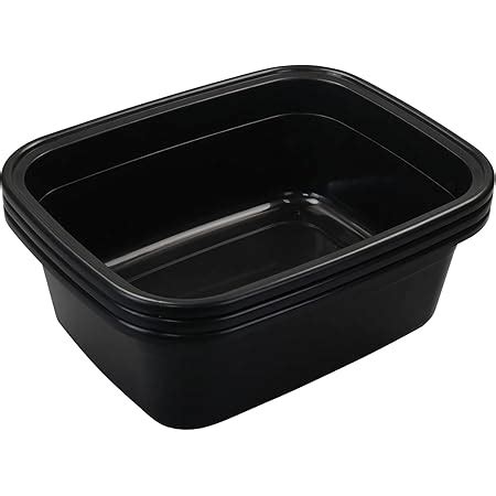 Ordate 15 L Cuvette Bassine Bassines Pied Plastique Rectangulaire Noir