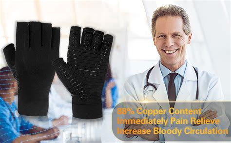 Donfri 2 Pairs Copper Arthritis Gloves High Copper Content