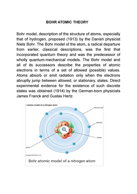 Niels Bohr Atomic Theory