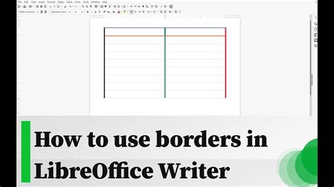 How To Use Borders In A Table In Libreoffice Writer Youtube