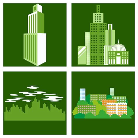 Set Of Skyscrapers Buildings Isolated Tower Vector Eps Ai Uidownload