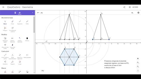 P O Di Piramide Esagonale Con Base Su Po Esempio Di Proiezione