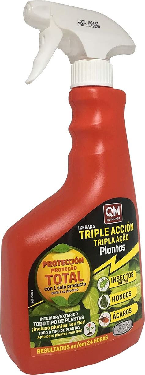 Spray Insecticida Triple Acción 750ml Contra Insectoshongos Y ácaros Amazones Jardín