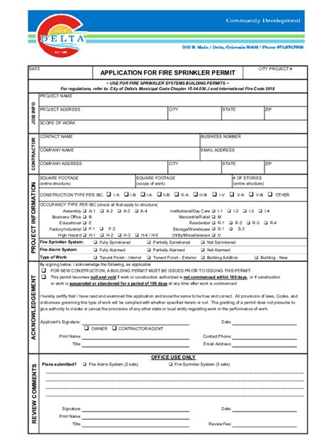 Fillable Online Application For Fire Sprinkler Permit Xlsx Fax Email