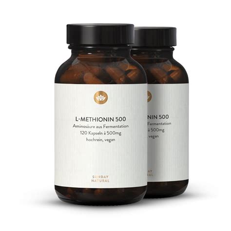 L Methionin Mg Aus Fermentation Vegan X Kapseln Sunday Natural