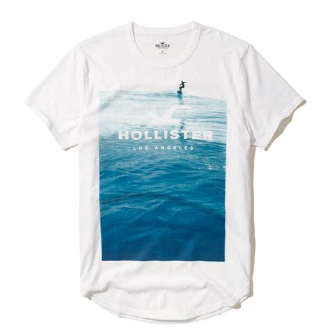 Lyst Hollister Logo Graphic Tee In Blue For Men