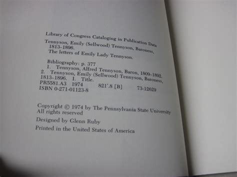 The Letters of Emily Lady Tennyson by Tennyson, Barone Emily Sellwood ...