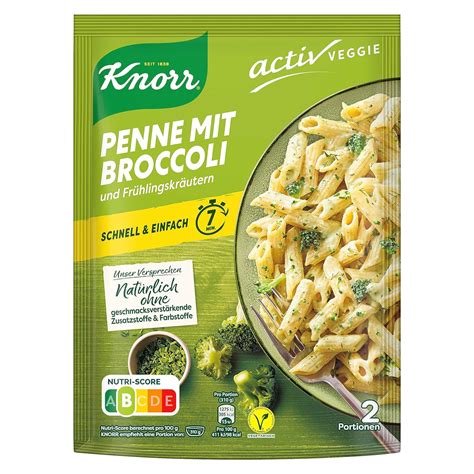 Knorr Activ Veggie Nudel Fertiggericht Penne Mit Broccoli G