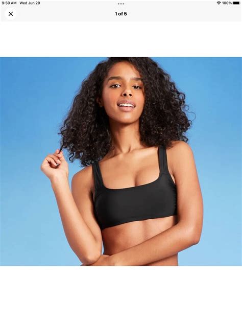 Juniors Bralette Bikini Top Only Padded Xhilaration Black XS 00