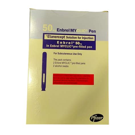 50 Mg Enbrel Myclic Pen Etanercept Solution Injection at ₹ 17400/box ...