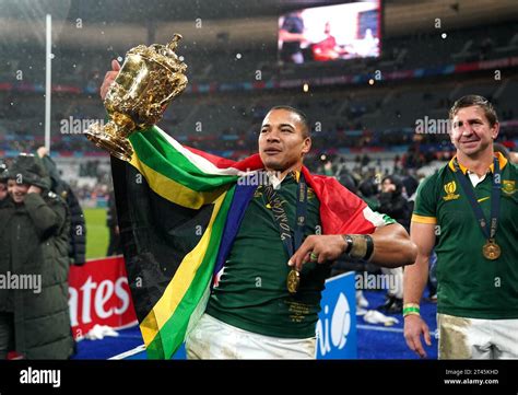 South Africa S Cheslin Kolbe Celebrates With The Webb Ellis Cup