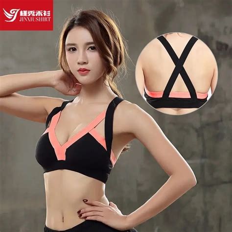 Sexy Women Fitness Yoga Bra Padded Sports Bra Sportswear Patchwork