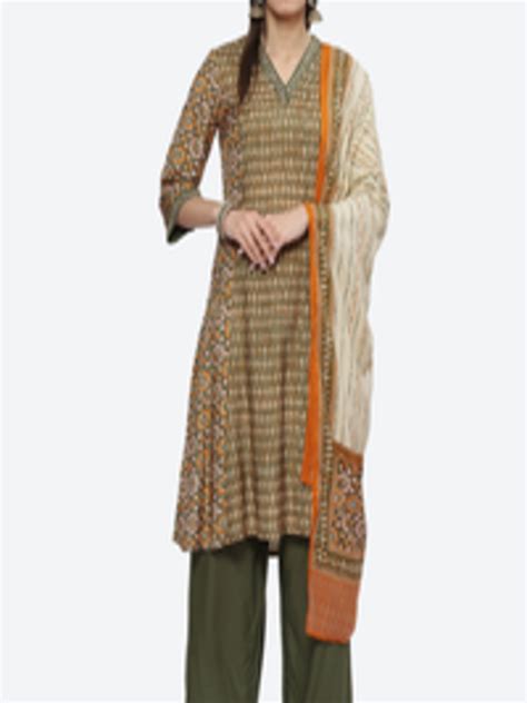 Buy Biba Ethnic Motifs Printed Sequined A Line Kurta With Palazzos