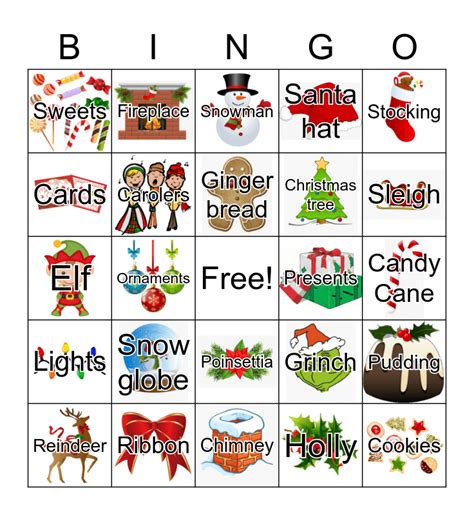 Christmas (with words) Bingo Card