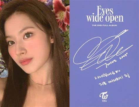 駿河屋 Twiceサナバストアップ・裏面印刷サイン入りcd「eyes Wide Open」付属フォトカード（女性コレクションカード）