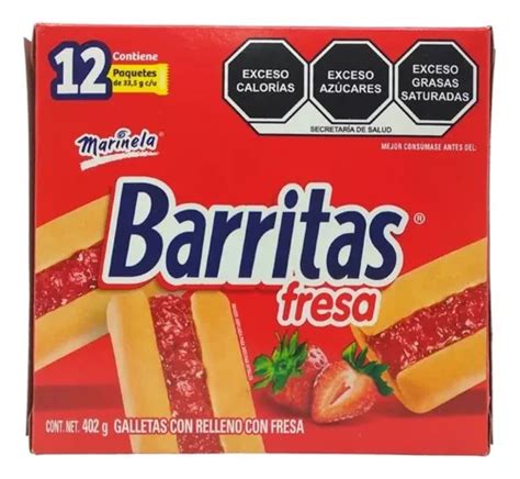 Barritas Marinela Galleta Con Relleno De Fresa Caja De 12pzs MercadoLibre