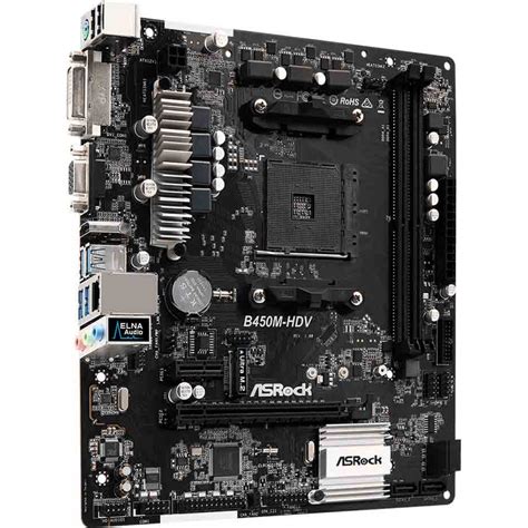 Placa Mãe ASRock B450M HDV Chipset B450 AMD AM4 mATX DDR4 Open Box