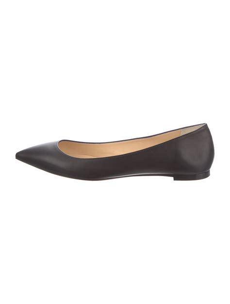 Christian Louboutin Leather Ballet Flats Black Flats Shoes