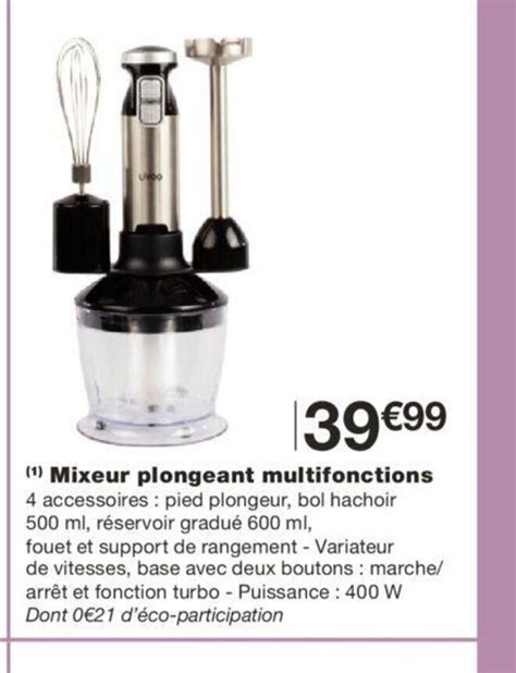 Promo Mixeur Plongeant Multifonctions Chez Monoprix